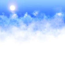 Banner with clouds and the background to insert information / text