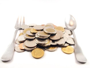 Pile of coins, thai baht money, finance