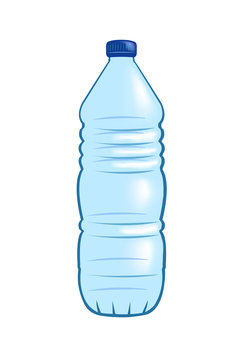 Vector image of a plastic water bottle