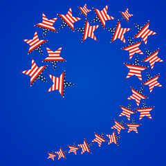 USA flag in star shapes. Vector illustration. Eps 10
