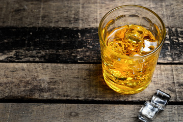 Scotch on wooden background