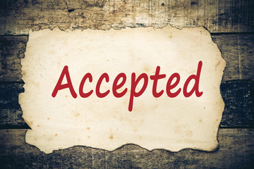 Accepted concept on paper