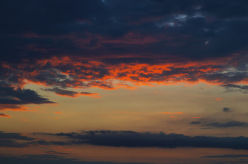 Fototapeta premium Colorful sunset with dramatic sky clouds