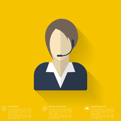 Flat avatar icons. Business concept, global communication. Web