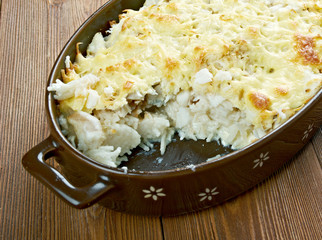 Casserole with fish and pasta