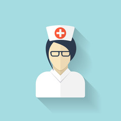 Flat medical doctor icon. Account profile avatar. Health care.