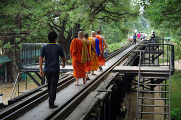 KANCHANABURI, THAILAND - January 11, 2015: Bridge on the River K