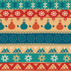 Tribal seamless Christmas pattern. It can be used for cloth, jackets, bags, notebooks, cards, envelopes, pads, blankets, furniture, packing