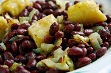 Red Kidney Beans with Plantains