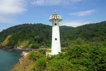 Fototapeta na wymiar Lighthouse on the island of Koh Lanta in Thailand