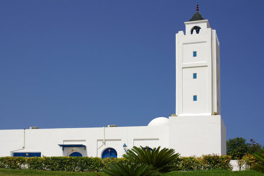 TUNISIA, AFRICA - August 02, 2012: Mosque in Sidi Bou Said  in s