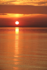 sunset on the shore of the Gulf of Finland, Leningrad, Russia