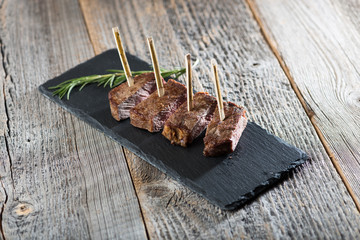 Rumpsteak Stückchen als Vorspeise
