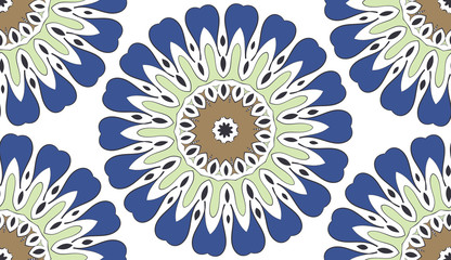 Ethnic seamless patterns. Aztec geometric backgrounds. Stylish navajo fabric. Modern abstract wallpaper. Vector illustration.