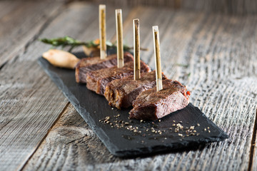 Rumpsteak Stückchen als Vorspeise