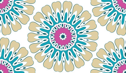 Abstract Seamless geometric floral pattern of dots on a white background. Vector