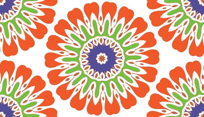 Abstract Seamless geometric floral pattern of dots on a white background. Vector