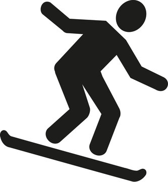 Snowboarder downhill pictogram