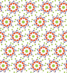Abstract Seamless geometric floral pattern of dots on a white background. Vector