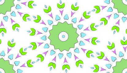 Abstract Seamless geometric floral pattern of dots on a white background. Vector