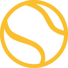 Yellow tennis outline