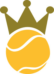 Tennis ball with crown