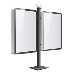 Realistic light box template on white background