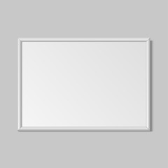 Realistic White horizontal frame for paintings