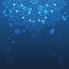 Abstract blue background with mandala ornament