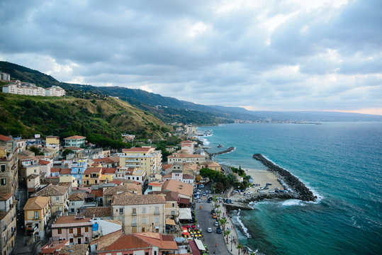 Panoramic view of Pizzo town, Calabria, South Italy.
