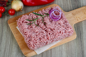 Raw minced pork meat