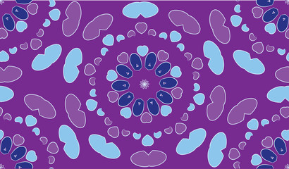 A seamless background of circular patterns. Seamless patterns from shapes color. A star-shaped pattern.