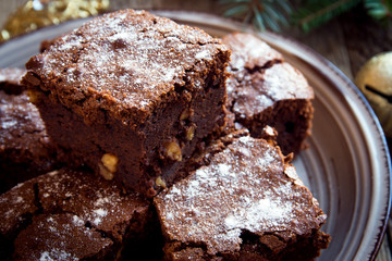 Chocolate brownie for Christmas