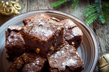 Chocolate brownie for Christmas