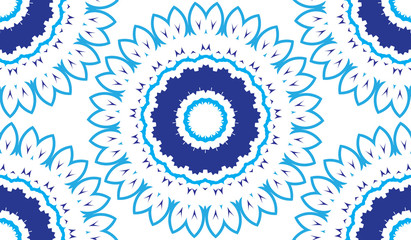 A seamless background of circular patterns. Seamless patterns from shapes color. A star-shaped pattern.