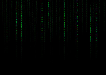 Vector : Green binary number on black background