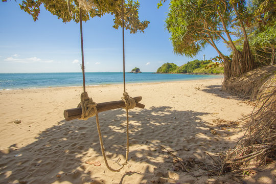 Tropical paradise with rope swing relax zone Thailand Krabi Lant