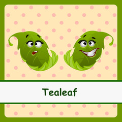 Tealeaf, funny characters on a light background