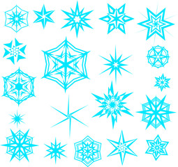 Снежинки геометрической формы - obrazy, fototapety, plakaty