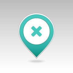 Obraz premium Delete pin map icon. Map pointer, markers. 