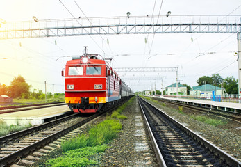 Fototapeta na wymiar passenger train at the station
