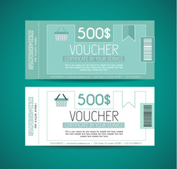 Voucher Gift Card layout template for your promotional design