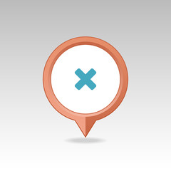 Obraz premium Delete pin map icon. Map pointer, markers. 