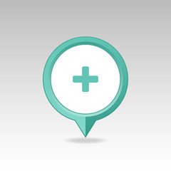 Plus, Hospital ,Pharmacy, Clinic pin map icon. 