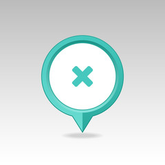 Delete pin map icon. Map pointer, markers. 