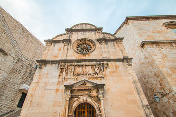 Fototapeta na wymiar St Saviour Church in old town Dubrovnik, Croatia, exterior, renaissance style 