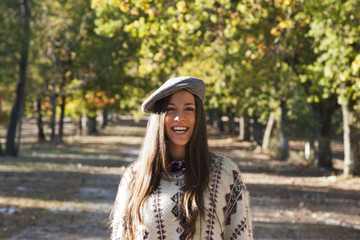 young girl outdoors in autumn