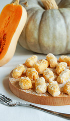 homemade pumpkin gnocchi ready for cooking
