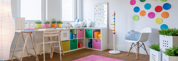 Multicolor designed playing room for children
