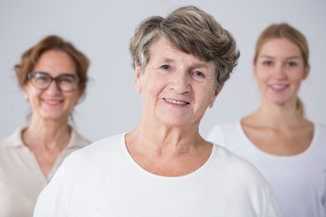 Senior woman with her family